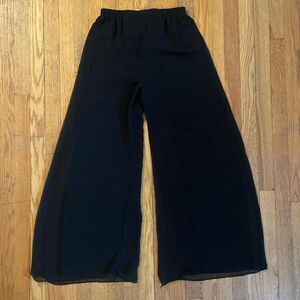 patra vintage 90s sheer double lined flowy black wide leg pants size 8
